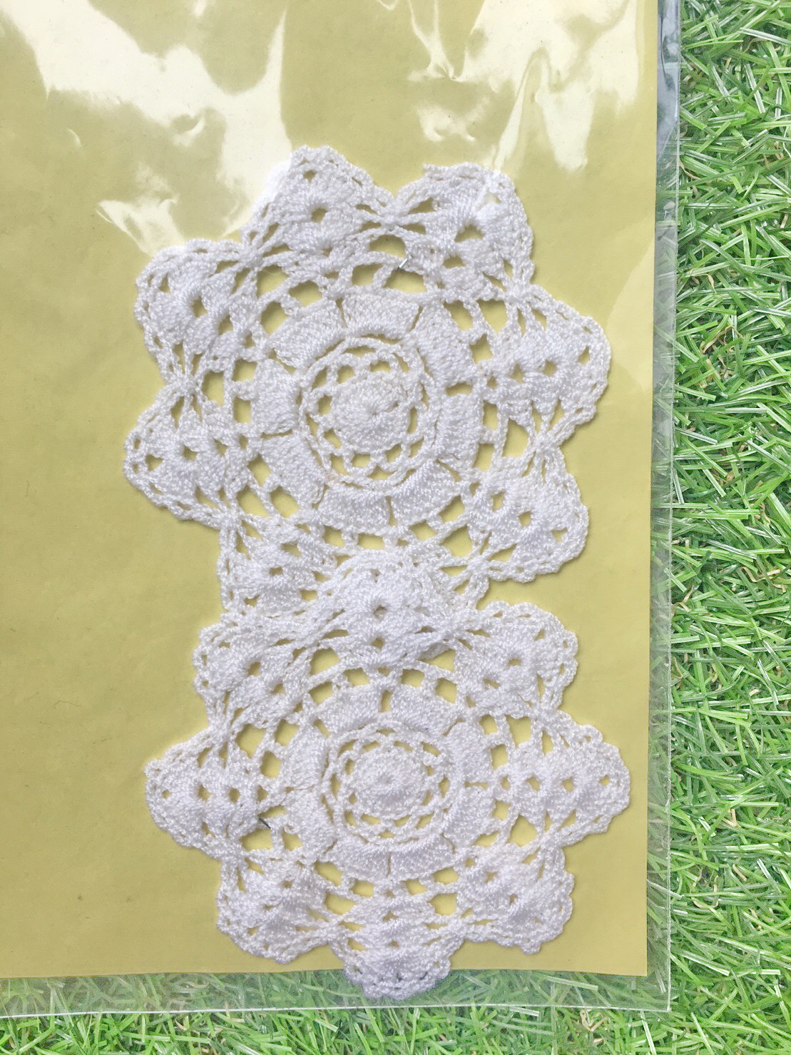 ที่รองแก้ว รองแจกัน ประดับโครเชต์ Crochet S18