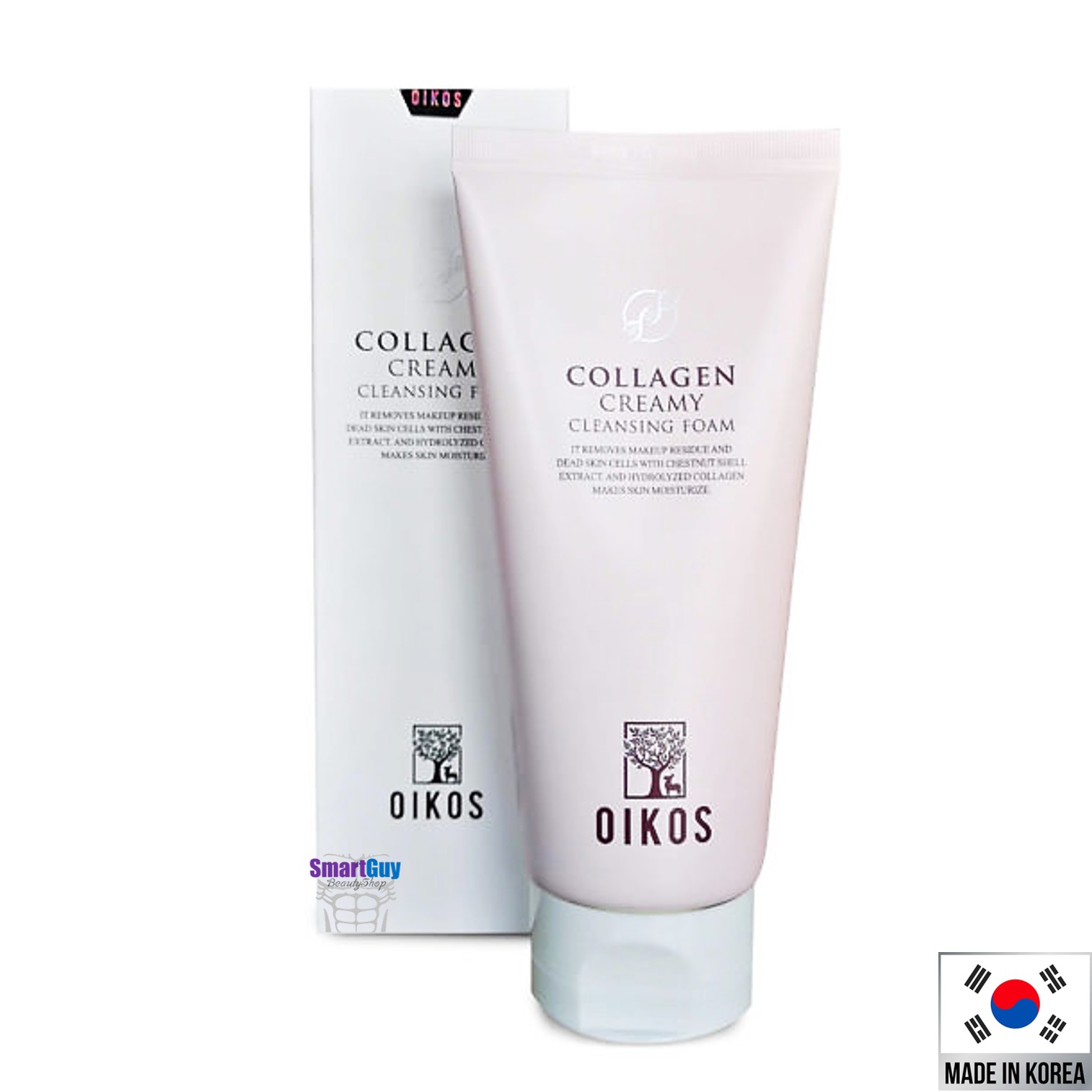 คลีนซิ่งโฟมทำความสะอาดล้ำลึกจากเกาหลีพร้อมการบำรุงผิวหน้ากระจ่างใสสูตรคอลลาเจนเข้มข้น OIKOS Collagen Creamy Cleansing Foam 150ml.