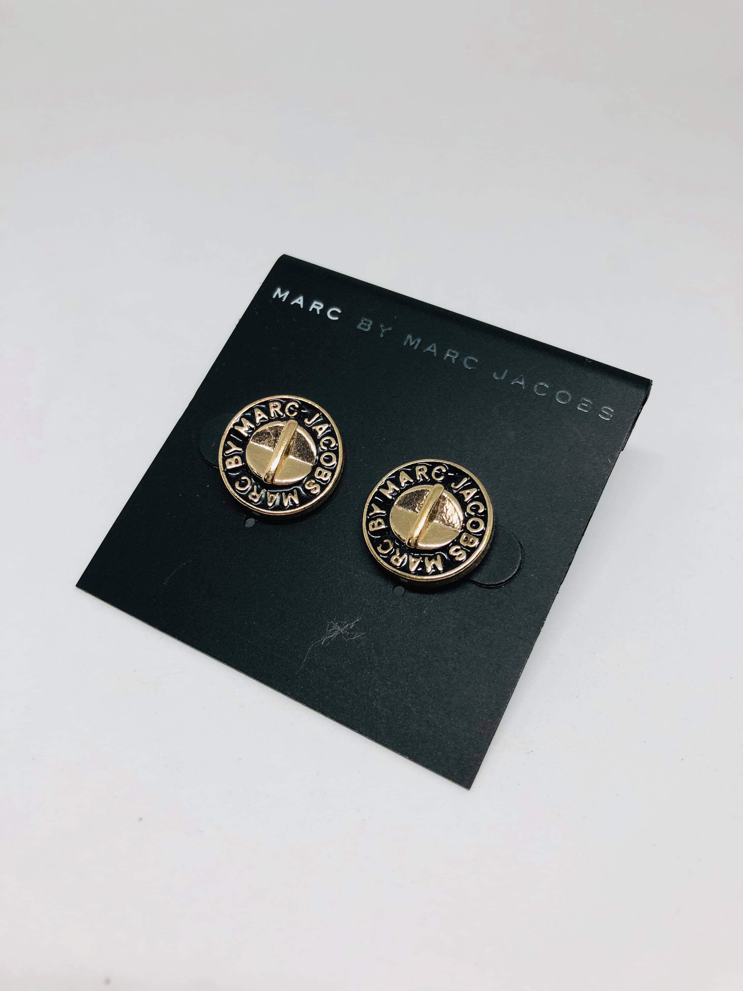 Marc Jacobs Colors Letters Button Disc Stud Earrings