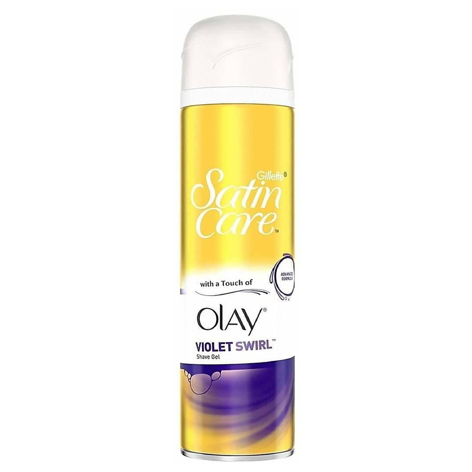 Gillette Satin Care With A Touch Of Olay Violet Swirl Shave Gel 200ml เจลโกนขนสูตรอ่อนโยนสำหรับผิวแพ้ง่ายสินค้านำเข้าจากออสเตรเลีย