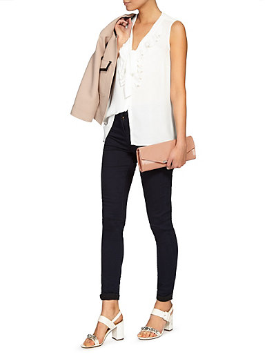 M&S Collection Faux Leather Envelope Patent Clutch Bag