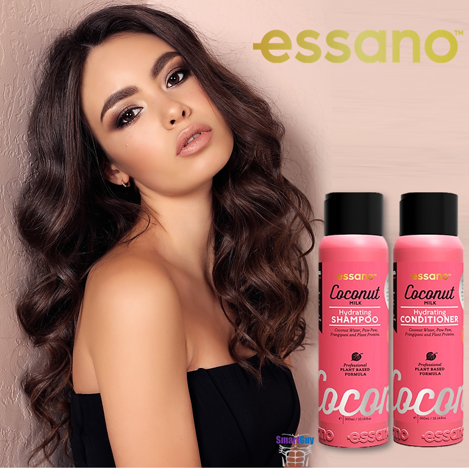 ESSANO Coconut Milk Hydrating Shampoo & Conditioner 300ml.X2 ชุดผลิตภัณฑ์ดูแลเส้นผมและหนังศีรษะสูตรพรีเมี่ยมของแท้จากนิวซีแลนด์