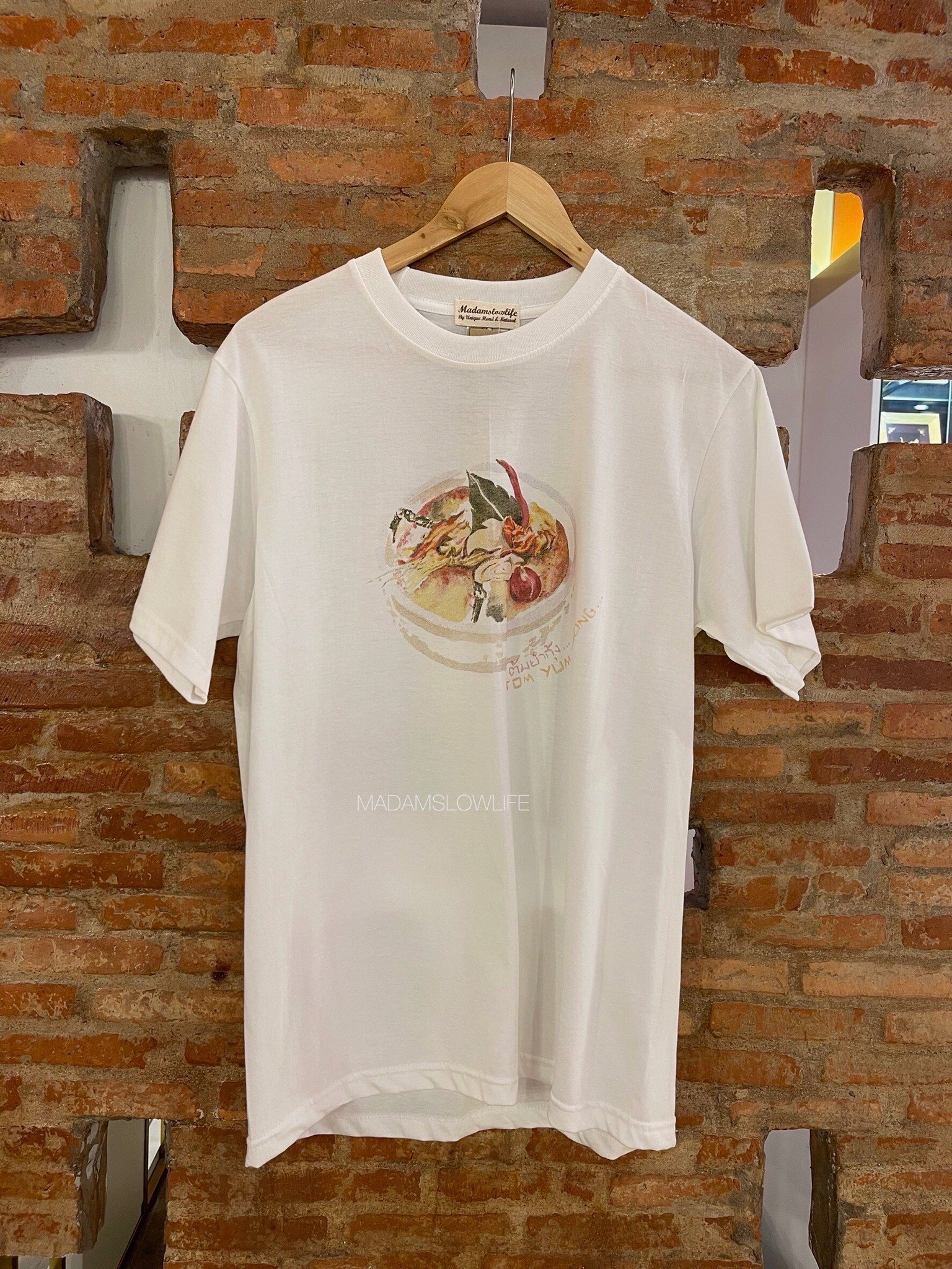 เสื้อยืดผู้ใหญ่ ลายต้มยำกุ้ง Size : XS S M L XL 2XL 3XL