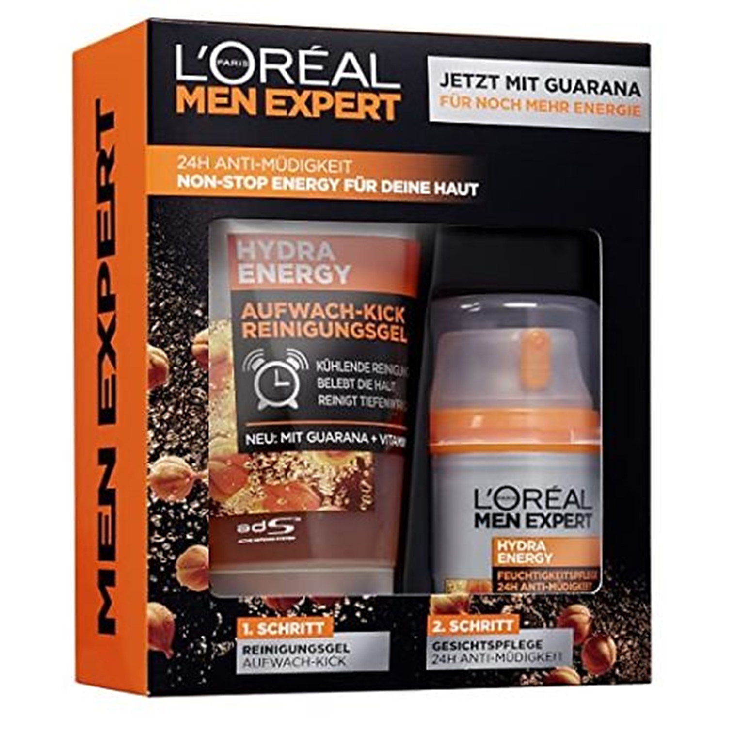 L'ORÉAL PARIS MEN EXPERT Gift set Hydra Energy Care+Cleansing ชุดผลิตภัณฑ์ทำความสะอาดและบำรุงผิวหน้าผู้ชายสูตรพิเศษปลุกความสดชื่นให้ผิวหน้า