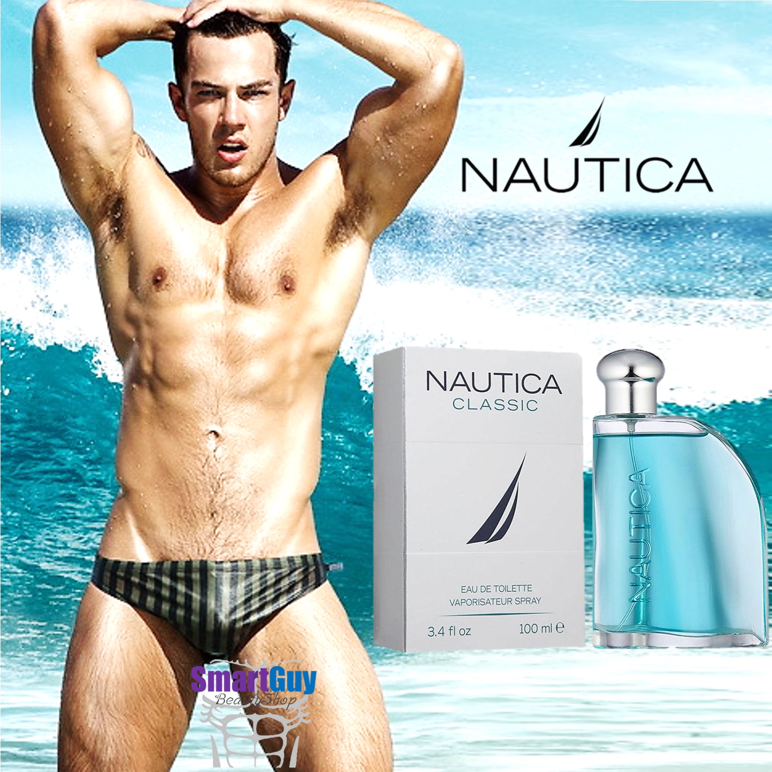 NAUTICA CLASSIC Eau De Toilette Vaporisateur Speay 100ml. น้ำหอมลิขสิทธิ์ของแท้ซีรี่ย์ใหม่จากแบรนด์นูติก้าสำหรับผู้ชายกลิ่นใหม่หอมเย็นเบาสบายผสานความเซ็กซี่น่าค้นหาชวนเข้ามาสัมผัสใกล้ๆ