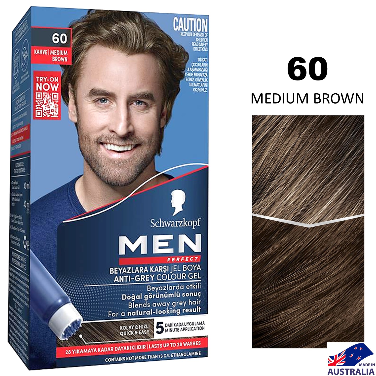 Schwarzkopf Men Perfect Anti Grey Colour ผลิตภัณฑ์เปลี่ยนสีผมผู้ชายคุณภาพสูงสูตรพรีเมี่ยมสินค้านำเข้าจากออสเตรเลียของแท้พร้อมส่ง
