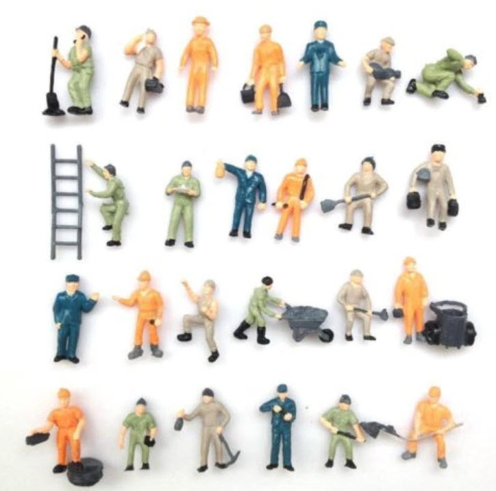 คนงานก่อสร้าง (สเกล 1:87) คละแบบ / 50 ชิ้น