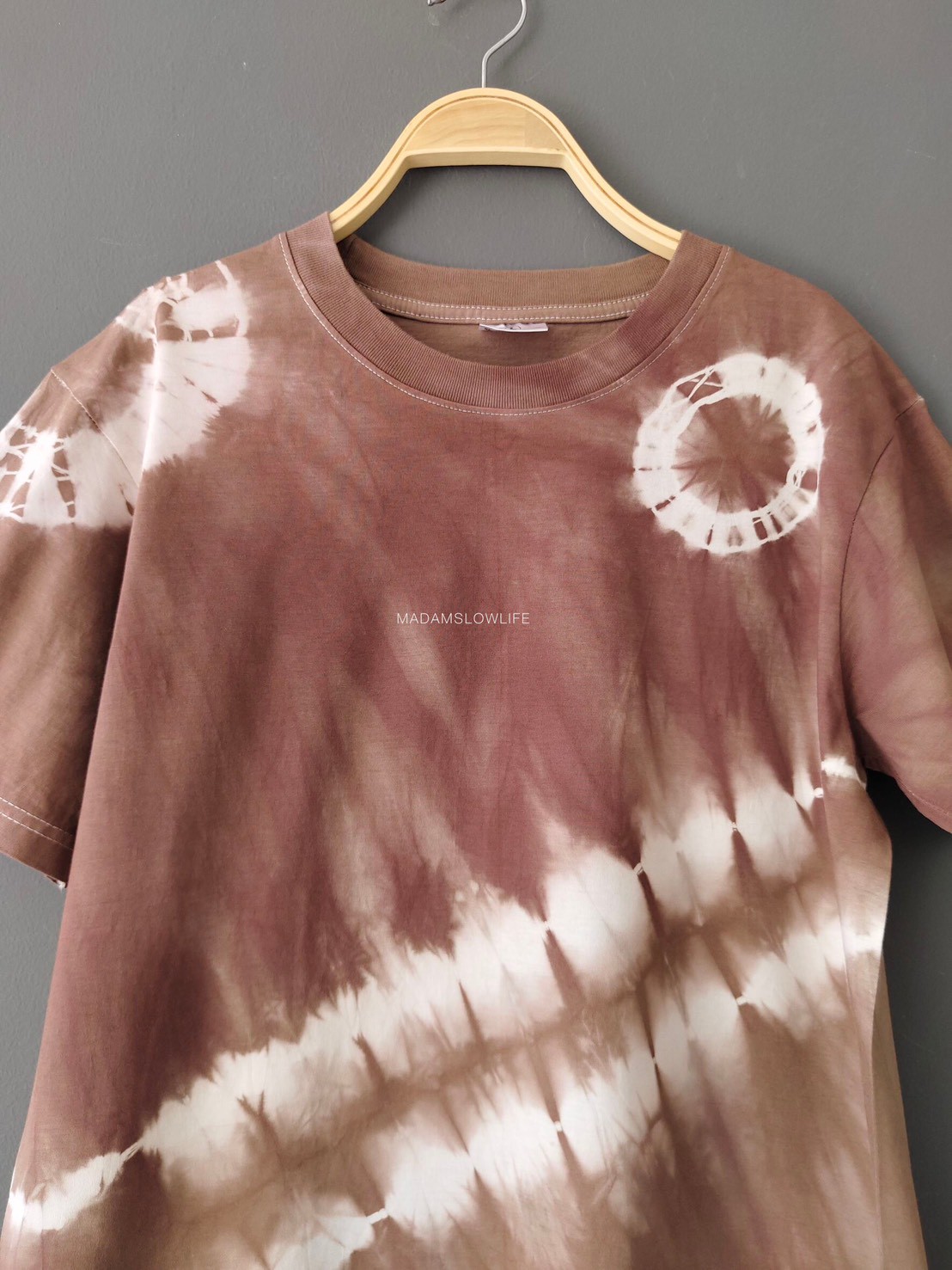 เสื้อยืดผู้ใหญ่ มัดย้อมสีน้ำตาล Size : XS S M L XL 2XL 3XL 4XL 5XL
