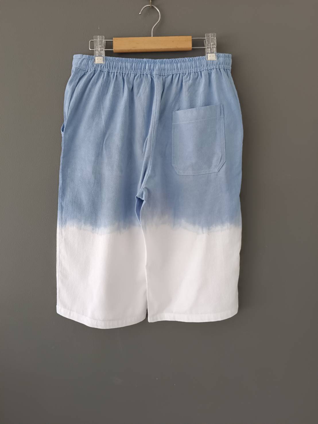 กางเกงขา 3 ส่วน ย้อมสีฟ้าละมุน size:F