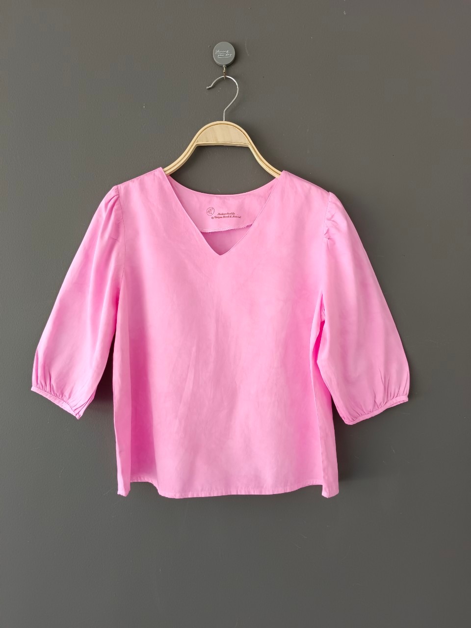 เสื้อคอวีแขนเกาหลี มัดย้อมพาสเทล size:XS