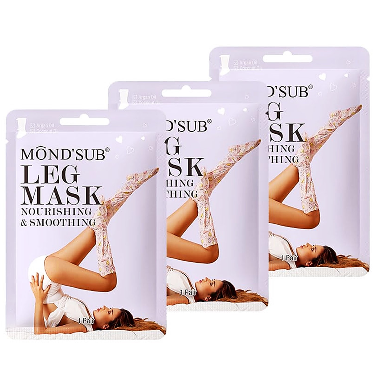 Mond’Sub Leg Mask Brighten&Moisturizing 3Pack ผลิตภัณฑ์มาส์คบำรุงผิวเนียนนุ่มกระจ่างใสสำหรับขาและเท้าสูตรพิเศษจากต่างประเทศของแท้พร้อมส่ง