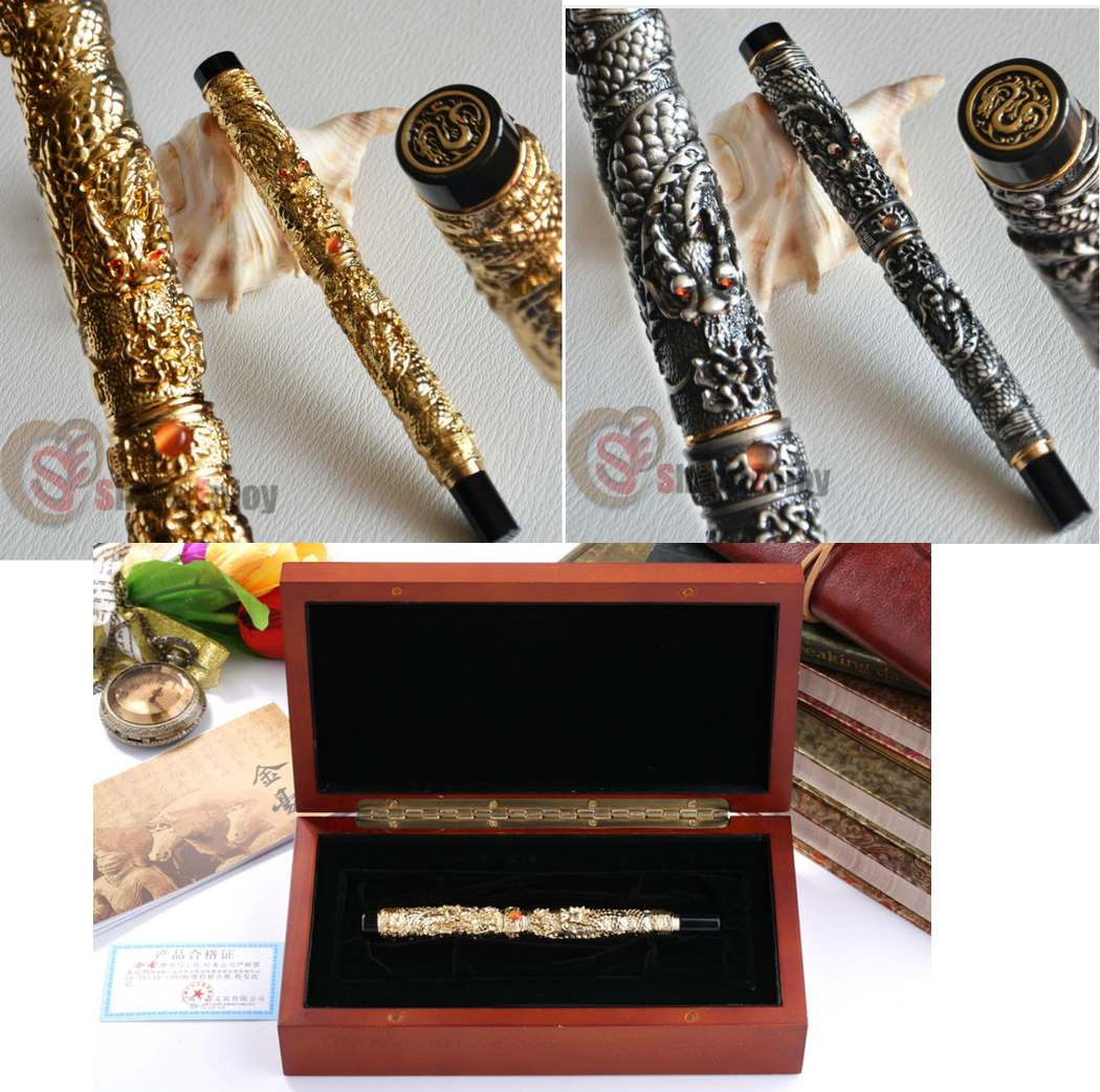 ปากกา Noble JinHao มังกรแกะสลัก 2 ตัว Dragon Pen