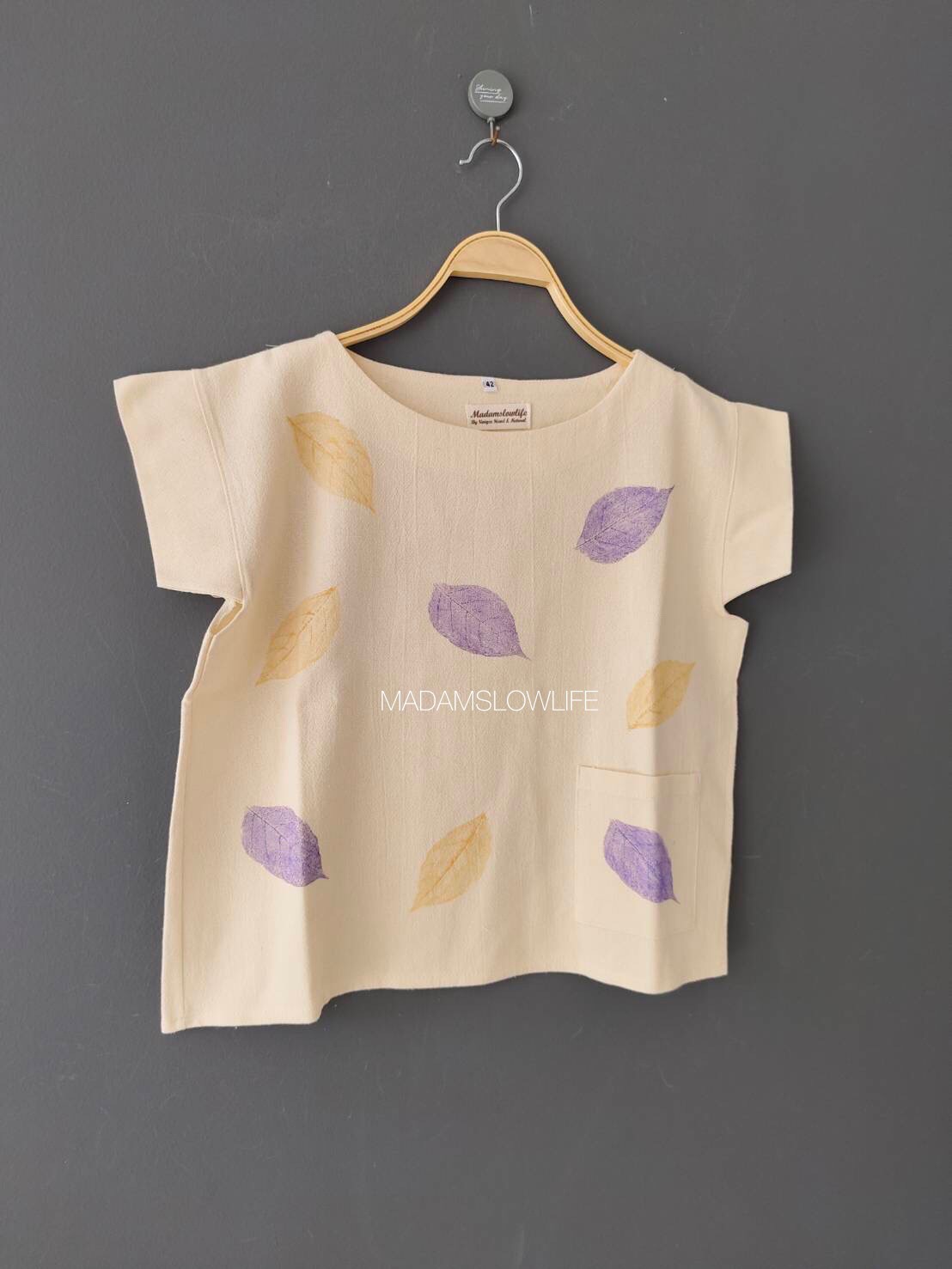 เสื้อผู้หญิง อก 38 40 42 ผ้าคอตตอนพรีเมียมแบบมีเทกเจอร์ ลวดลายใบไม้ใช้สีปลอดสารพิษ