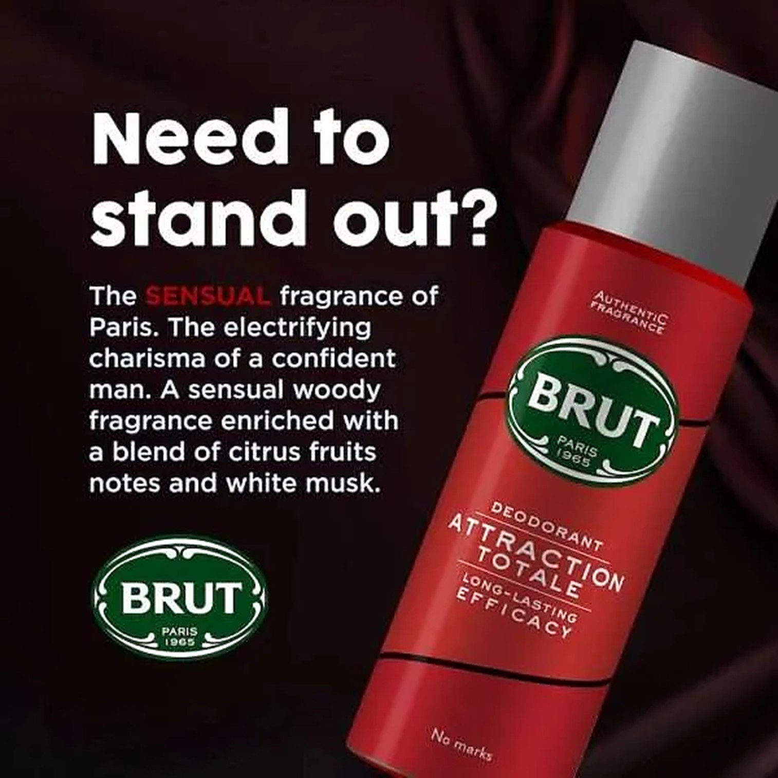 Brut Attraction Totale Deodorant Body Spray for Men 200ml สเปรย์ระงับกลิ่นกายกลิ่นใหม่สุดพิเศษสินค้านำเข้าจากต่างประเทศของแท้พร้อมส่ง