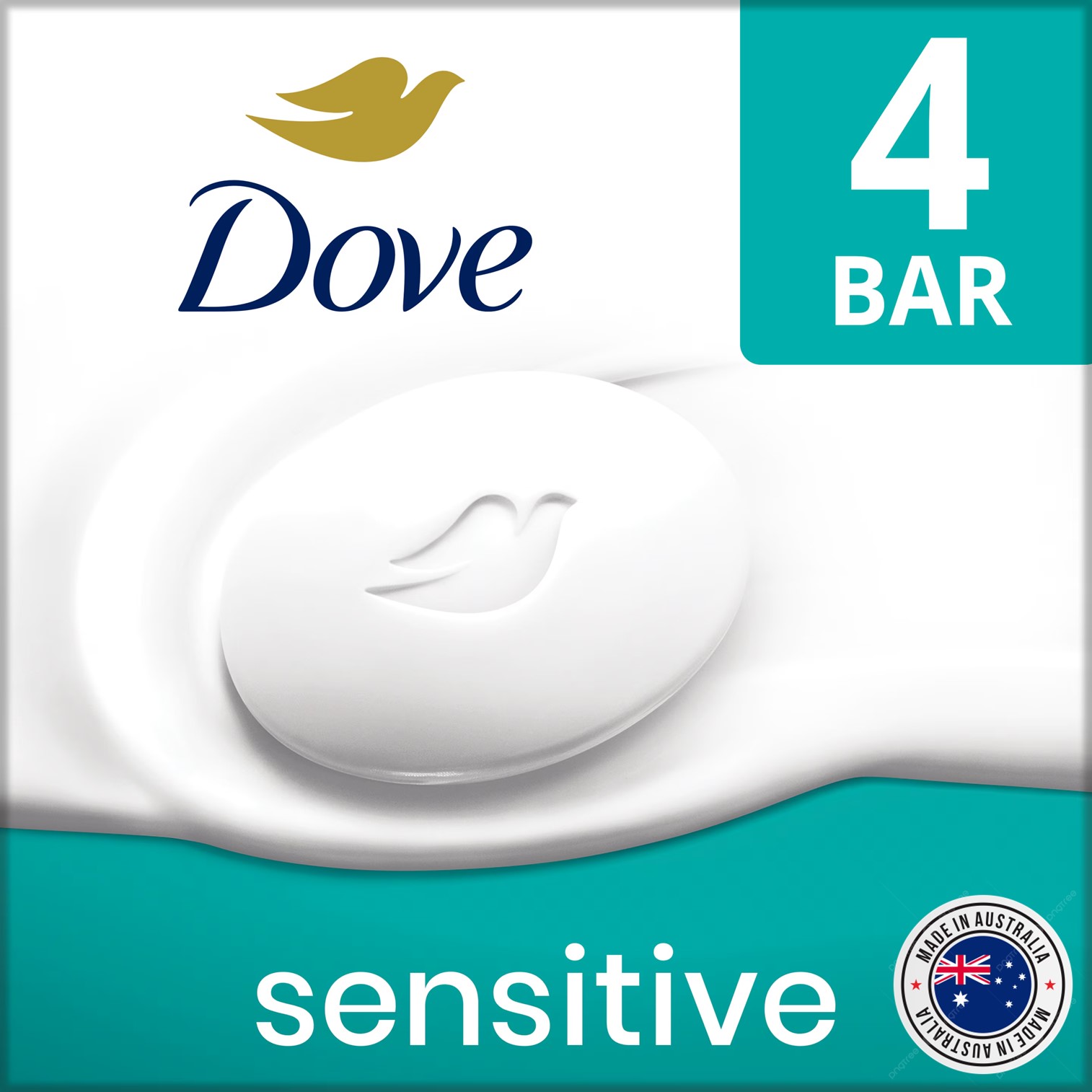 Dove Sensitive Beauty Cream Bar 4x90g สบู่อาบน้ำสูตรอ่อนโยนสำหรับผิวแพ้ง่ายสินค้านำเข้าจากออสเตรเลียของแท้พร้อมส่ง(แพ็ค4ก้อน)