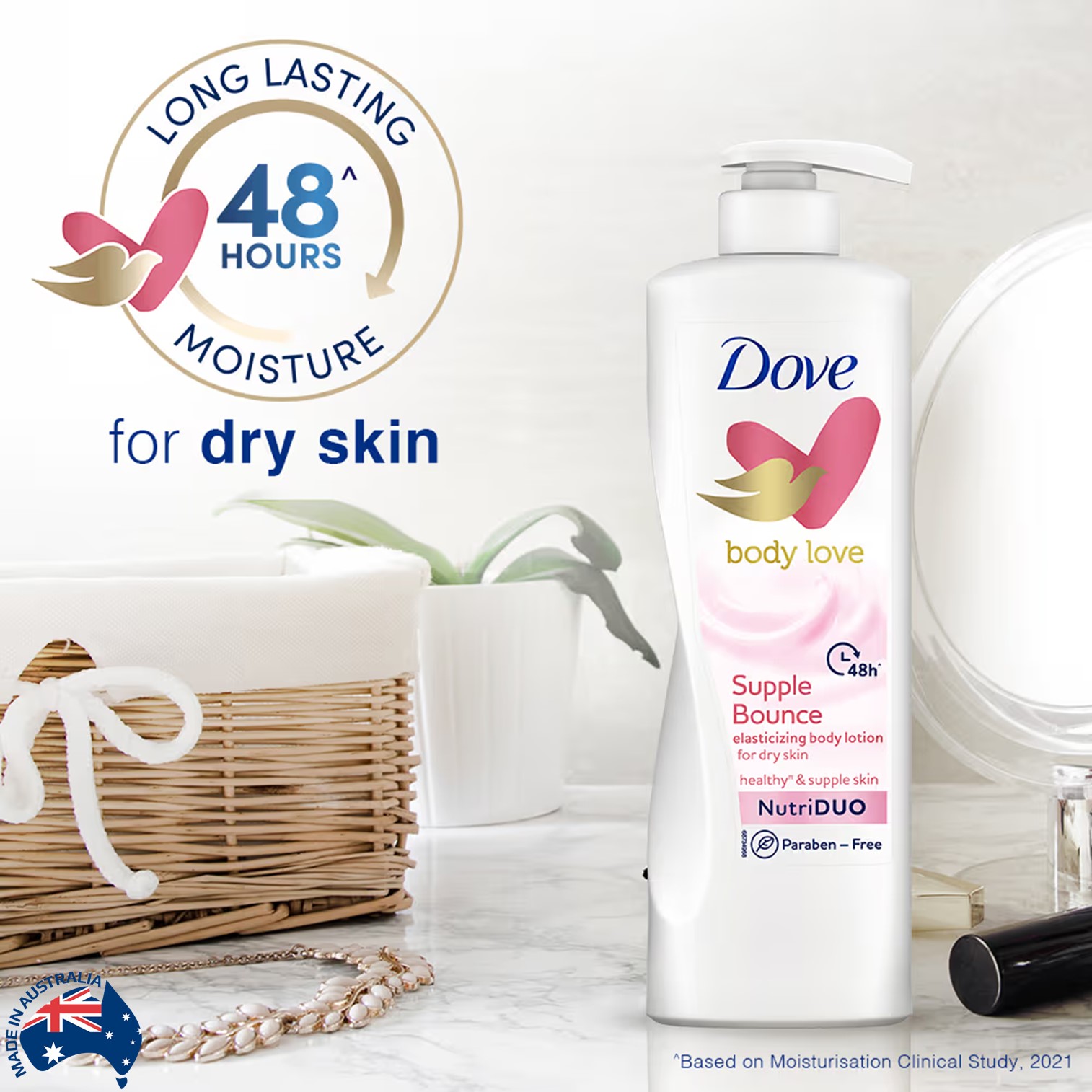 Dove Body Love Nutri Duo Body Lotion 48hrs Long-Lasting Moisturization 400ml โลชั่นบำรุงผิวกายสูตรพิเศษใหม่ล่าสุดสินค้านำเข้าจากออสเตรเลียพร้อมส่ง
