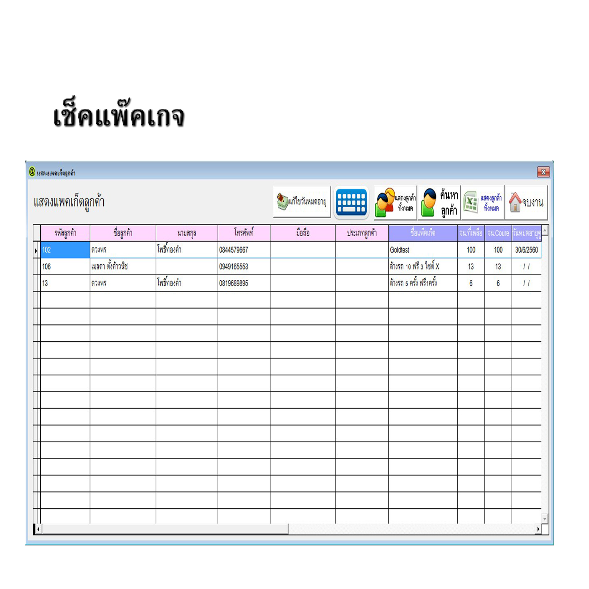 โปรแกรมบริหารงานร้านคาร์แคร์,ล้างรถ,ขัดสี,เคลือบสีรถ (ติดตั้งออนไลน์ผ่านอินเตอร์เน็ต)