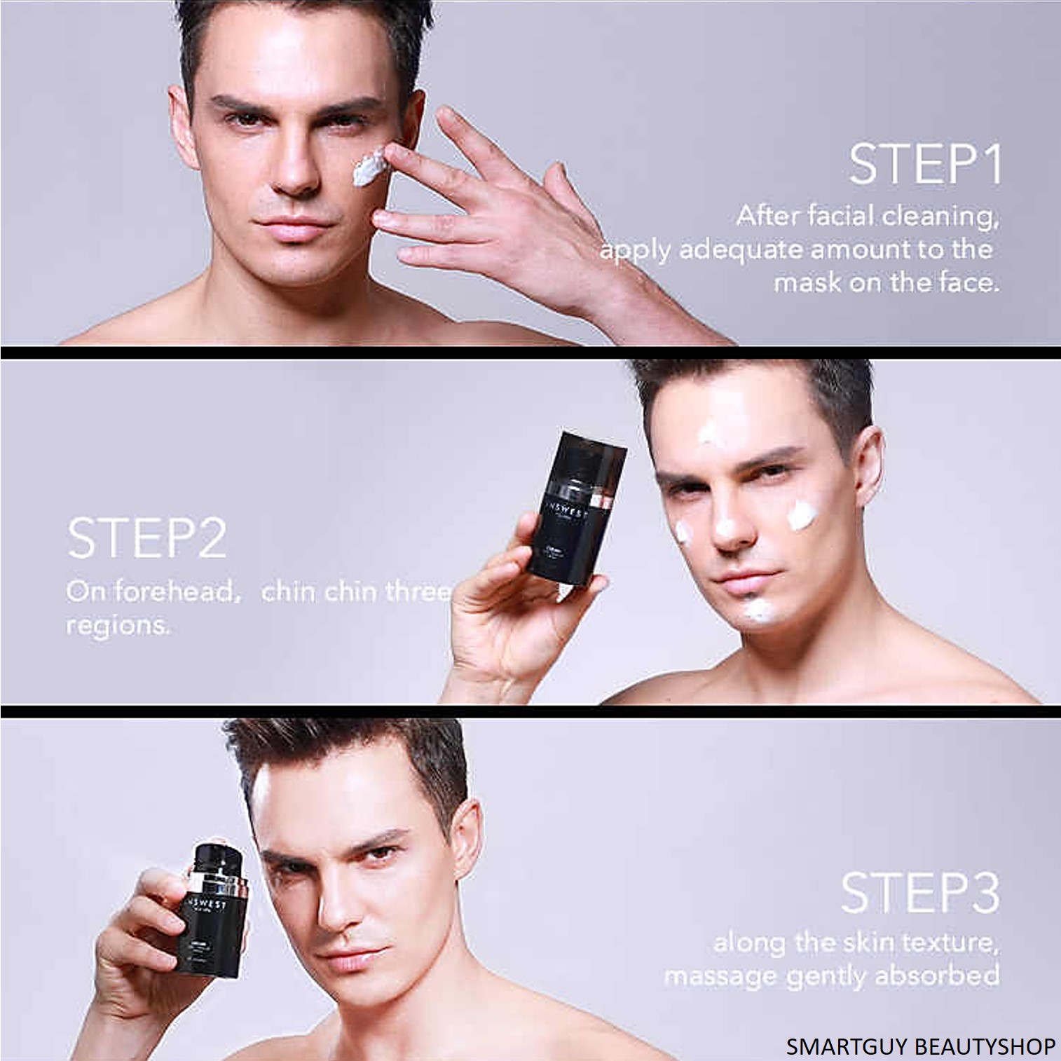 INSWEST Men's Tone Up Cream 50g ครีมโทนอัพเนื้อบางเบาปรับแต่งผิวหน้าเรียบเนียนกระจ่างใสสำหรับผู้ชาย