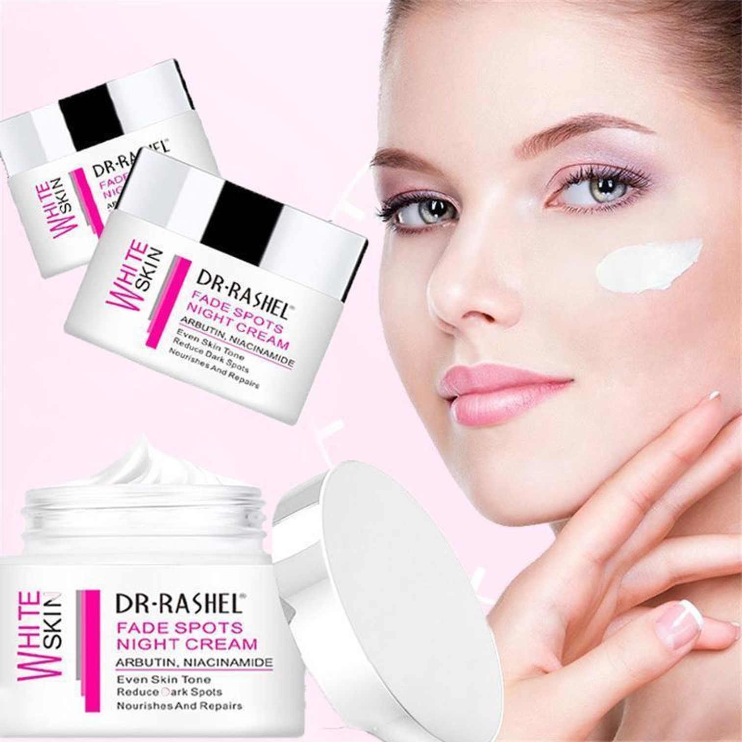 DR.RASHEL Whitening Night Cream 50ml ครีมบำรุงผิวหน้าสำหรับตอนกลางคืนสูตรพิเศษช่วยลดฝ้ากระจุดด่างดำหมองคล้ำผิวหน้าแลดูกระจ่างใสประสิทธิภาพสูงจากต่างประเทศ