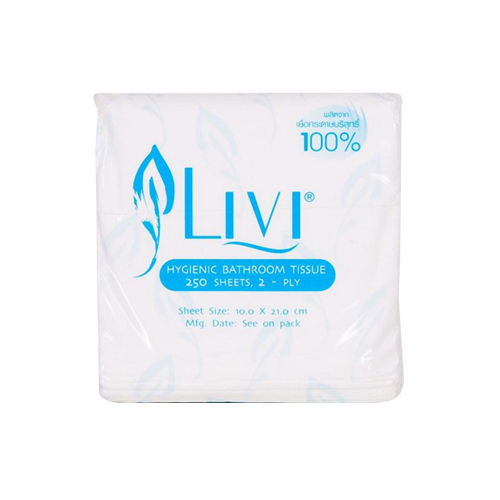 กระดาษชำระแบบแผ่น HBT LIVI 2 ชั้น