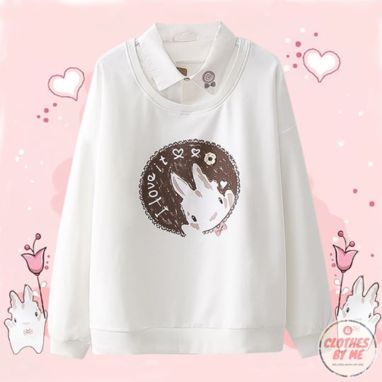 เสื้อแขนยาวสไตล์แคชชวล ลาย RABBIT กระต่ายน้อย