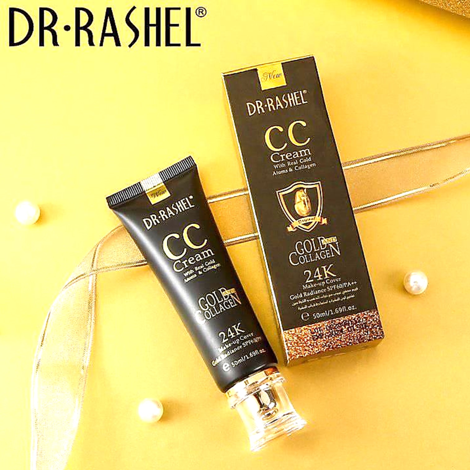 Dr.Rashel 24K Gold collagen CC Cream SPF60 ซีซีครีมสูตรคอลลาเจนผสมทองคำเนื้อบางเบาพร้อมป้องกันแสงแดดในขั้นตอนเดียวสินค้าของแท้พร้อมส่ง