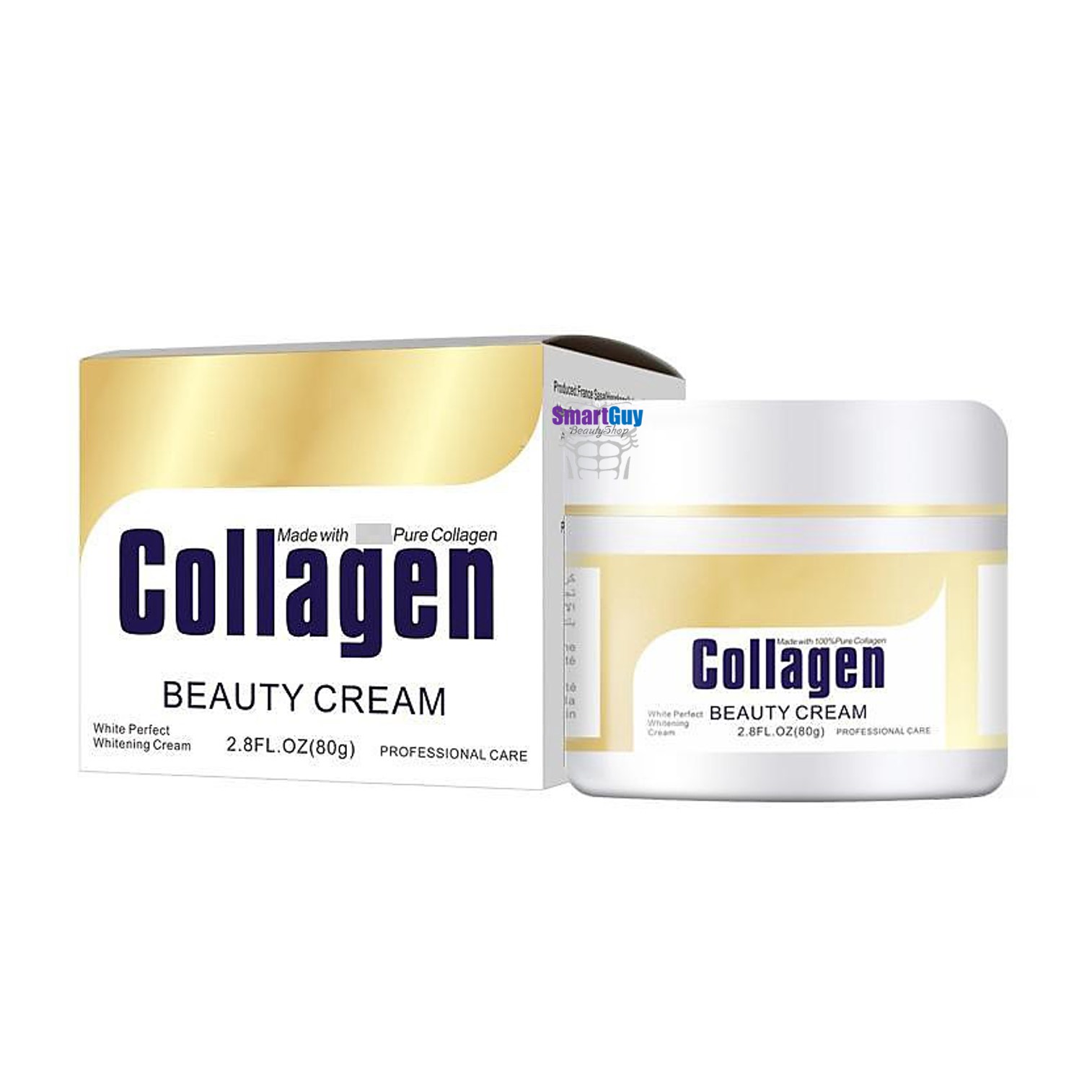 ครีมคอลลาเจนบริสุทธิ์เข้มข้นบำรุงหน้าเด้งปรับผิวหน้ากระจ่างใสย้อนวัยผิว Disaar Natural Collagen Beauty Cream Made With 100% Pure Collagen White Perfect Whitening Cream 80g.