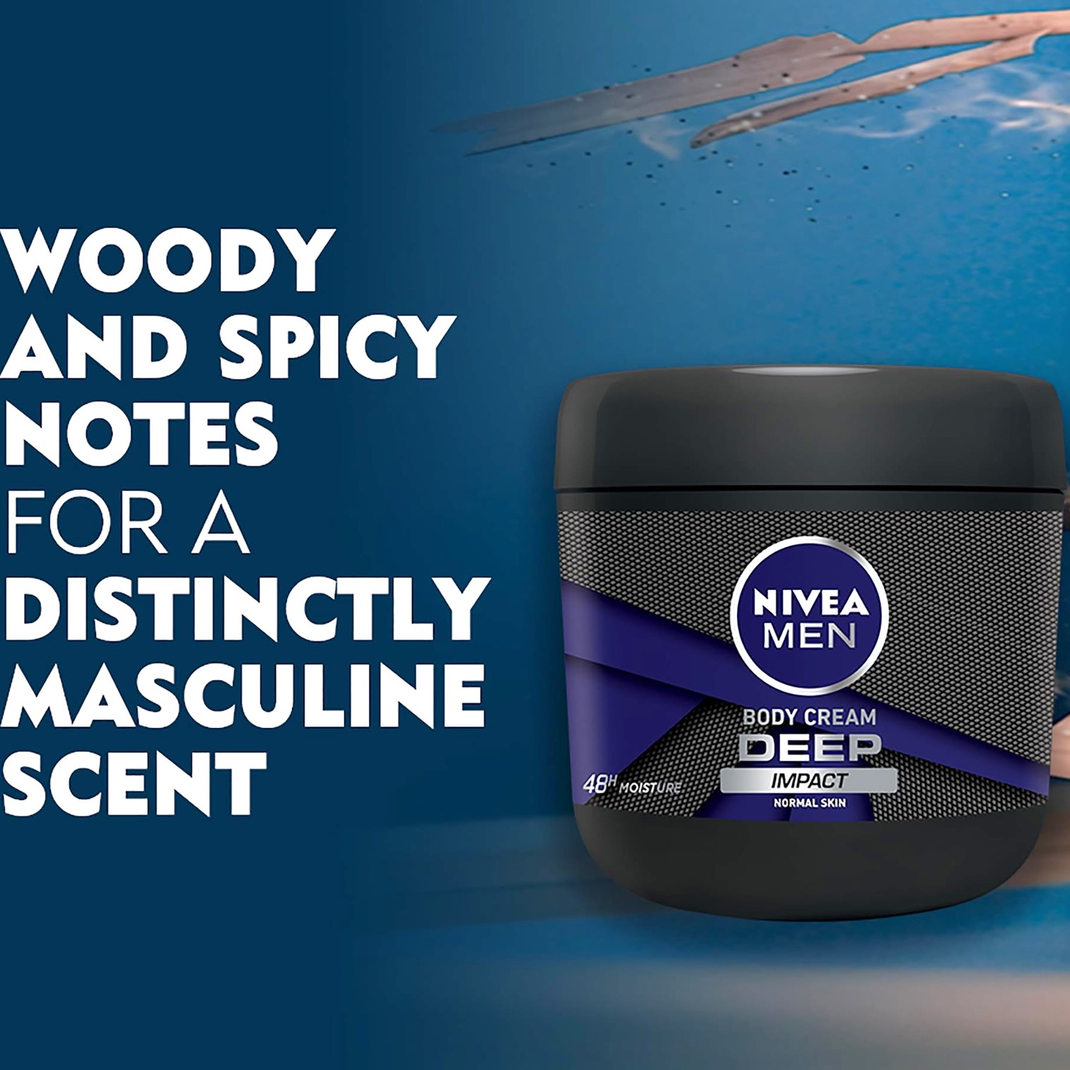 NIVEA Men Deep Impact Body Cream 400ml ผลิตภัณฑ์บำรุงผิวกายสำหรับผู้ชายสูตรพิเศษเพื่อผิวแลดูสุขภาพดีสินค้านำเข้าจากต่างประเทศของแท้พร้อมส่ง