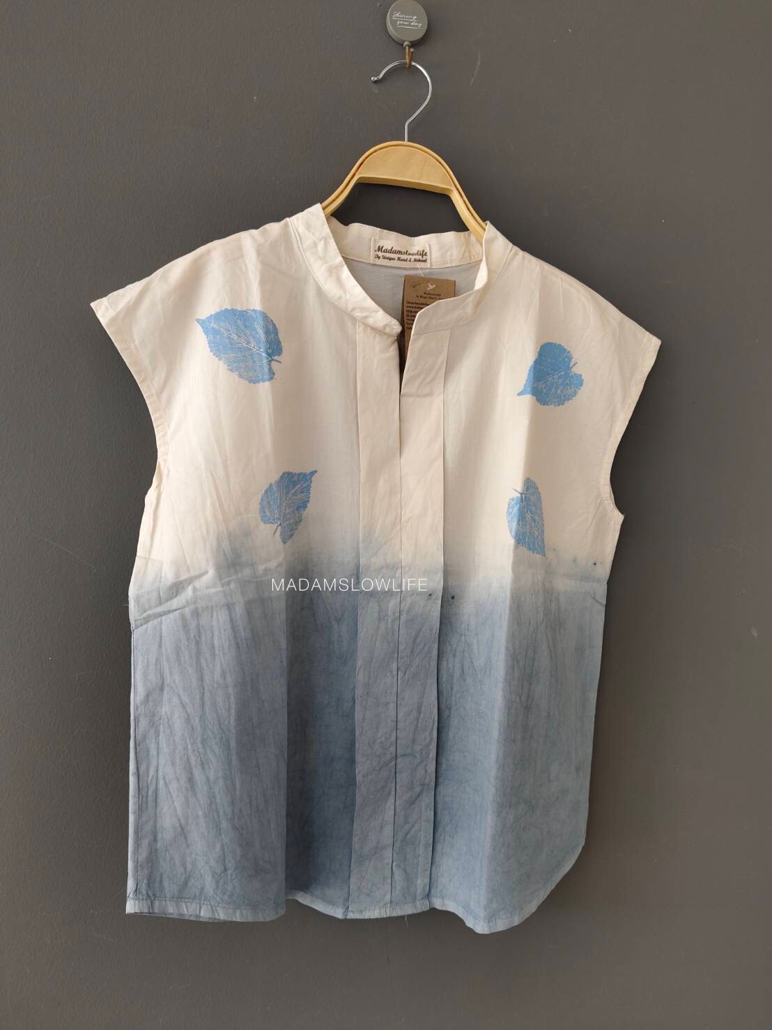 เสื้อผู้หญิงคอจีน สีคราม สีม่วง สีเทา Size:F