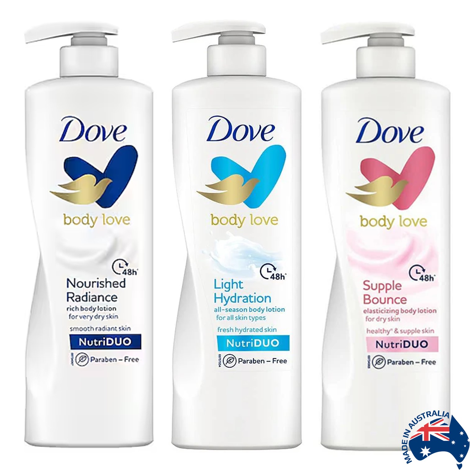 Dove Body Love Nutri Duo Body Lotion 48hrs Long-Lasting Moisturization 400ml โลชั่นบำรุงผิวกายสูตรพิเศษใหม่ล่าสุดสินค้านำเข้าจากออสเตรเลียพร้อมส่ง