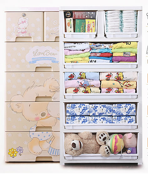 ลิ้นชักเก็บของ/ตู้เสื้อผ้าการ์ตูน 5 ชั้น