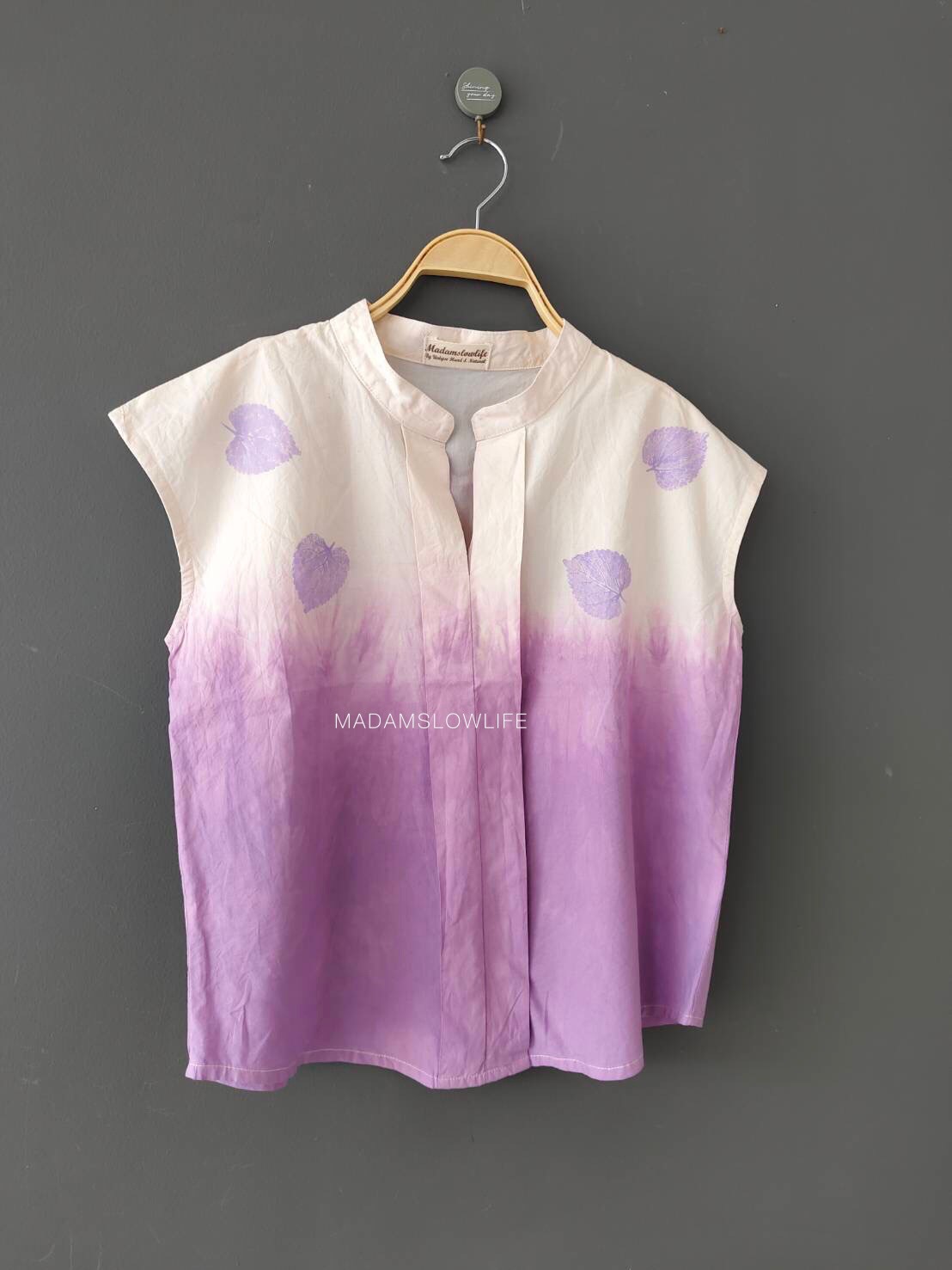 เสื้อผู้หญิงคอจีน สีคราม สีม่วง สีเทา Size:F