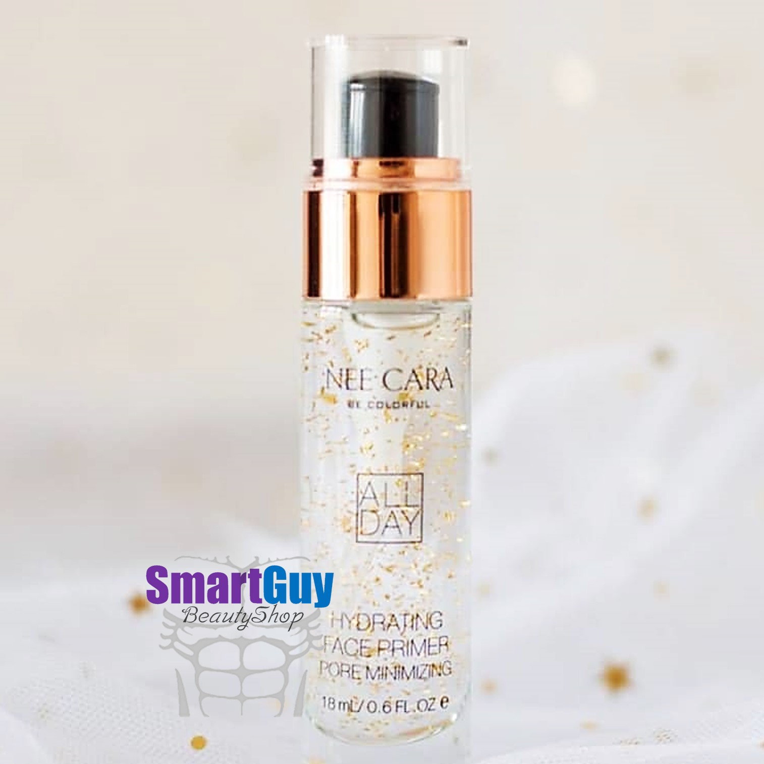 มหัศจรรย์เมจิกเซรั่มไพรม์เมอร์ผสมทองคำเพิ่มมิติช่วยในการแต่งหน้าพร้อมการบำรุงผิวหน้า NEE CARA Hydrating Face Primer Pore Minimizing 18ml.