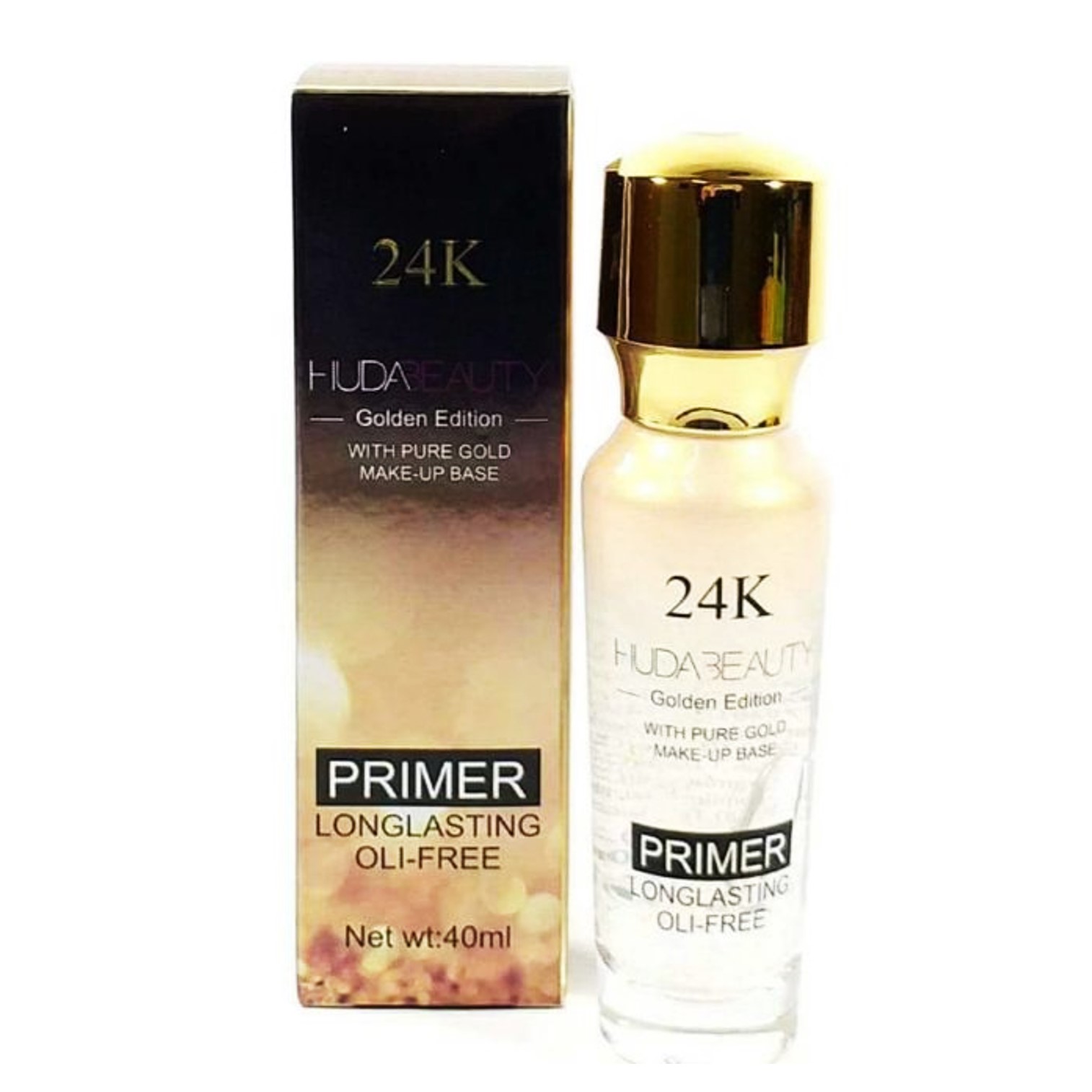 Huda Beauty 24K Primer Golden Edition 40ml ไพรม์เมอร์เพิ่มประกายเงางามให้ผิวหน้าดูโดดเด่นสวยทุกมุมมอง