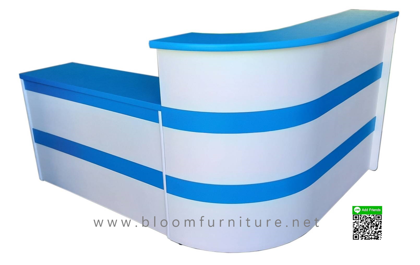 โต๊ะแคชเชียร์ โต๊ะเคาน์เตอร์ ขนาด 150x175x55x105 ซม, (เลือกสีได้ ปรับขนาดได้)