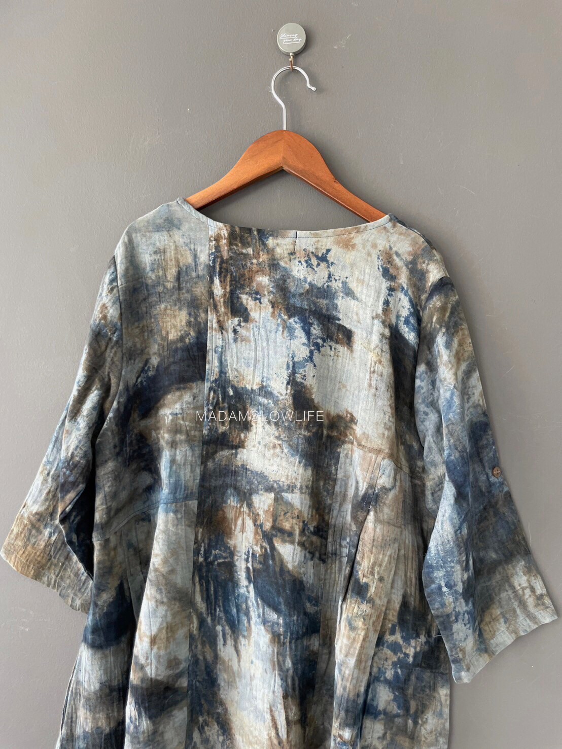 เดรส Size 36-44 แขนยาว 16.5 ยาว 37 เนื้อผ้าคอตตอนพรีเมียม ลายมัดย้อม ย้อมด้วยสีปลอดสารพิษ