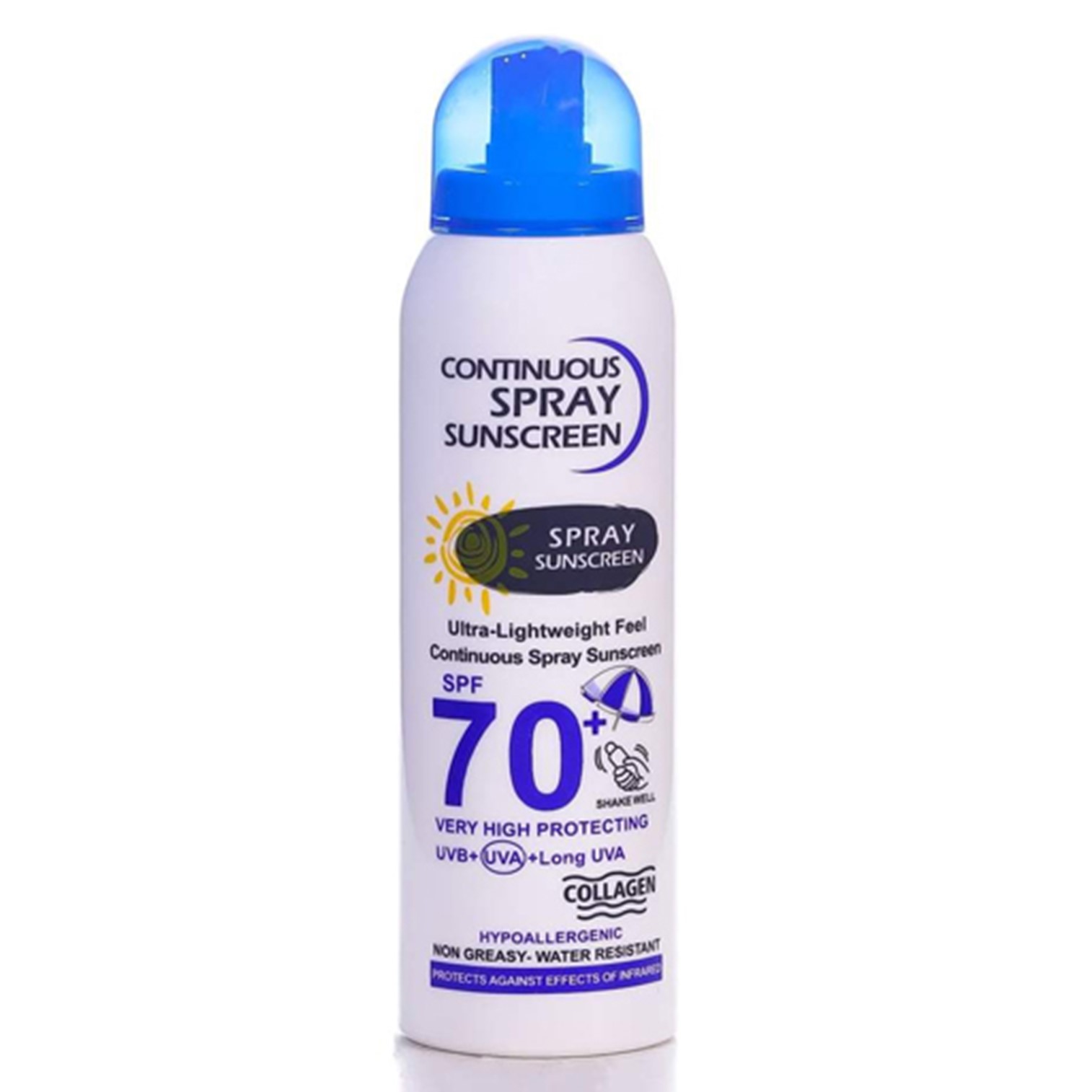 Wokali Continuous Spray Sun Screen 230ml สเปรย์กันแดดเนื้อบางเบาสำหรับหน้าและผิวกายสูตรพิเศษพร้อมบำรุงผิวสินค้านำเข้าจากต่างประเทศรับประกันของแท้พร้อมส่ง