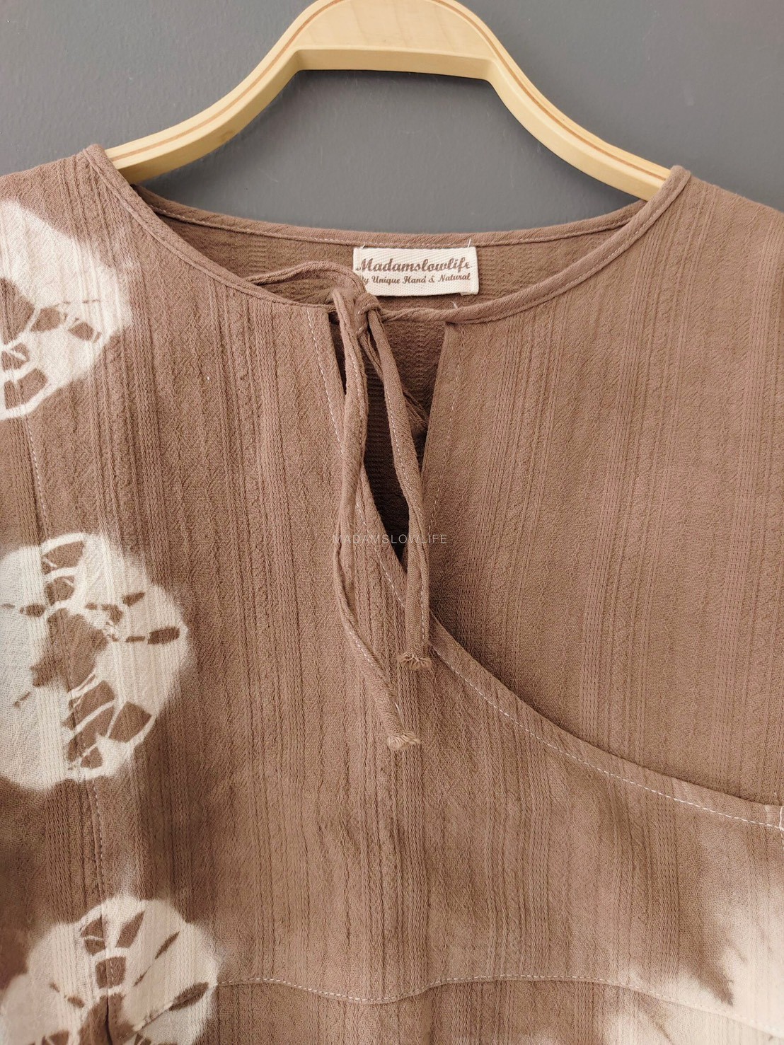 เสื้อผูกโบว์ด้านหน้าสไตล์ญี่ปุ่น Size:F มีสีคราม เขียว น้ำตาล