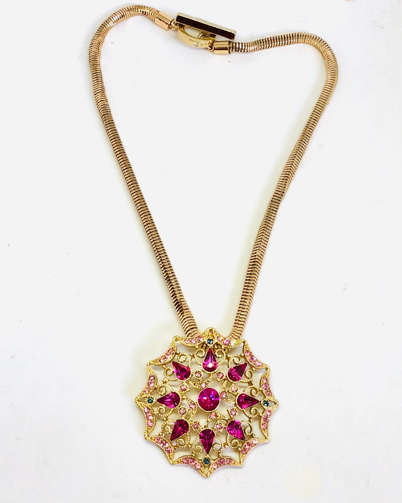 Anne Klein Gorgeous Pink Crystal Pendant necklace
