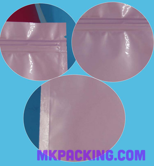 ซองสี ซิปล็อค ตั้งไม่ได้ -- สีชมพูอ่อน