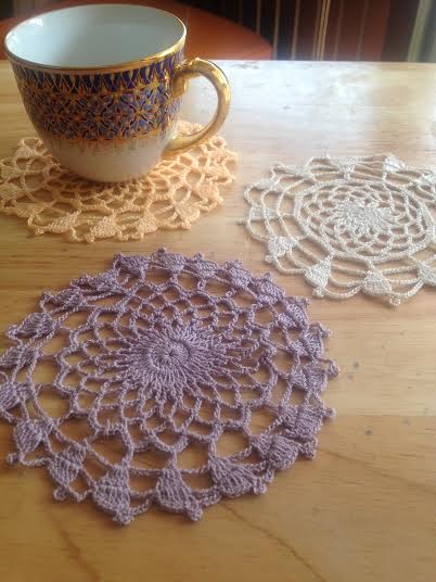 ที่รองแก้ว รองแจกัน ประดับโครเชต์ Crochet S8B