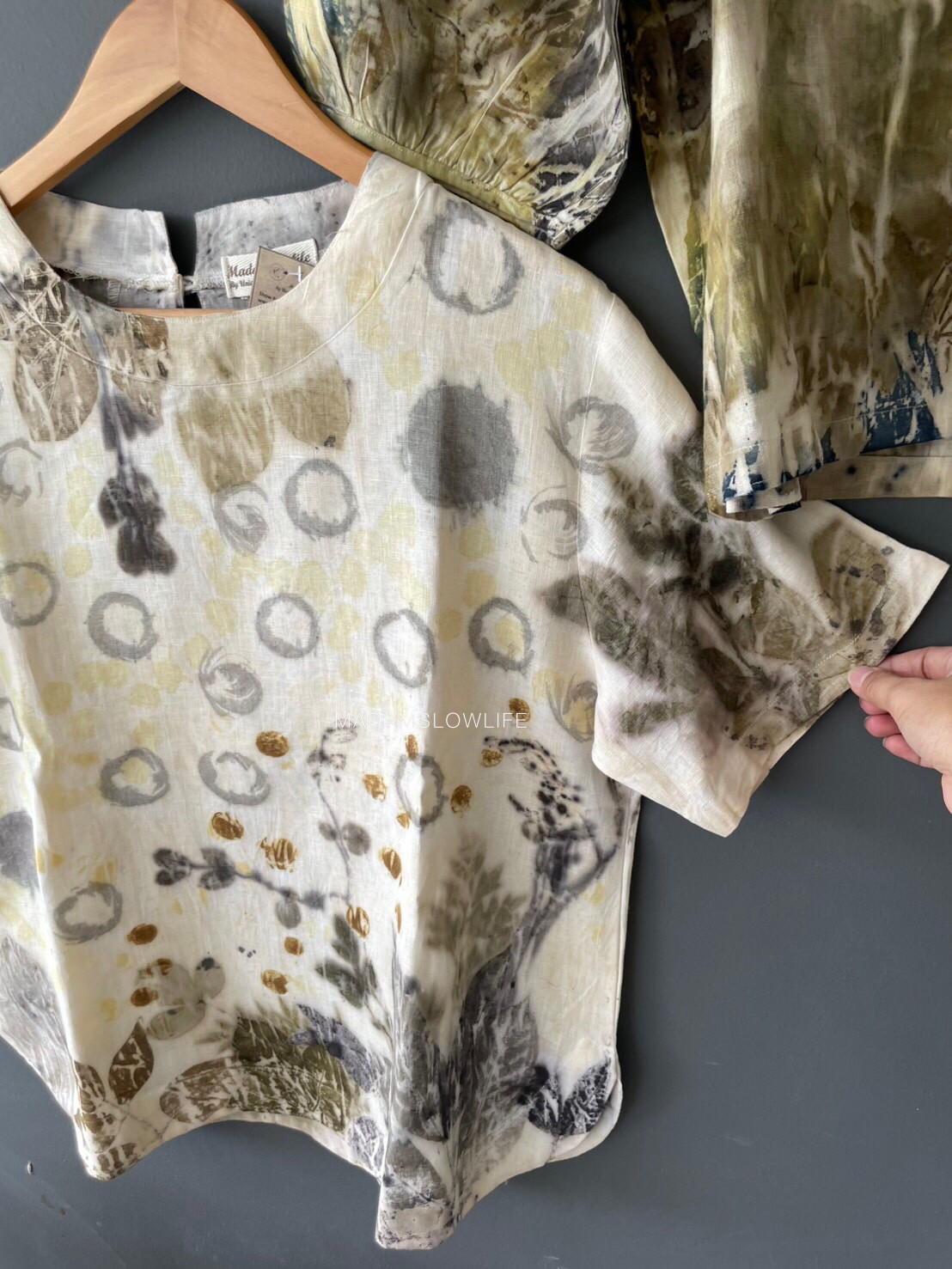 เสื้อลินิน ECO Print Size อก 44 นิ้ว