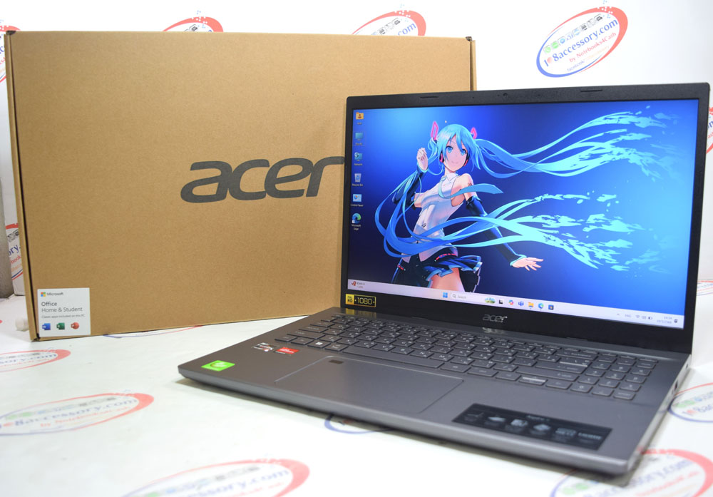 Acer Aspire 5 15.6นิ้ว60Hz Ryzen5 Gen5 RAM8 SSD512 มีสแกนนิ้ว สภาพ 99% ครบกล่อง
