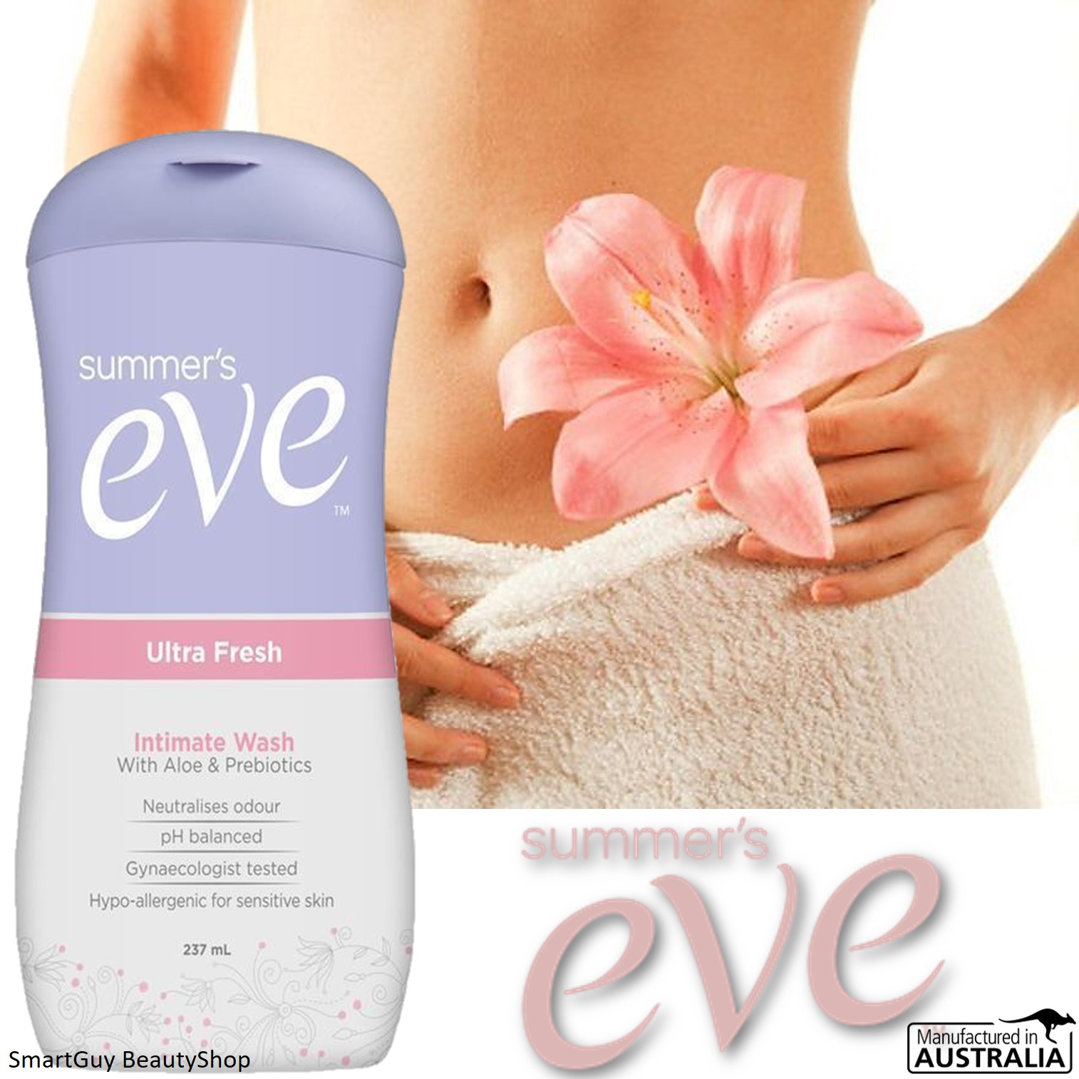 Summer's Eve Ultra Fresh Intimate Wash 237ml ผลิตภัณฑ์ทำความสะอาดจุดซ่อนเร้นสำหรับผู้หญิงสูตรอ่อนโยนสินค้านำเข้าจากออสเตรเลียพร้อมส่ง