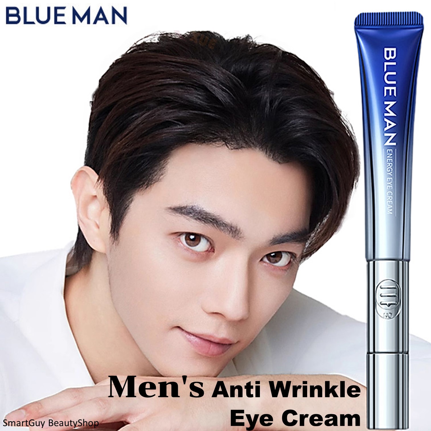 BLUE MAN Black Circle Removal Men's Anti Wrinkle Eye Cream ครีมบำรุงผิวรอบดวงสูตรพิเศษสำหรับผู้ชาย