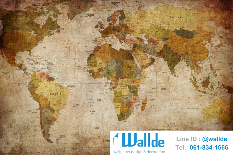 สั่งพิมพ์วอลเปเปอร์ วอลเปเปอร์ลายแผนที่ 0015