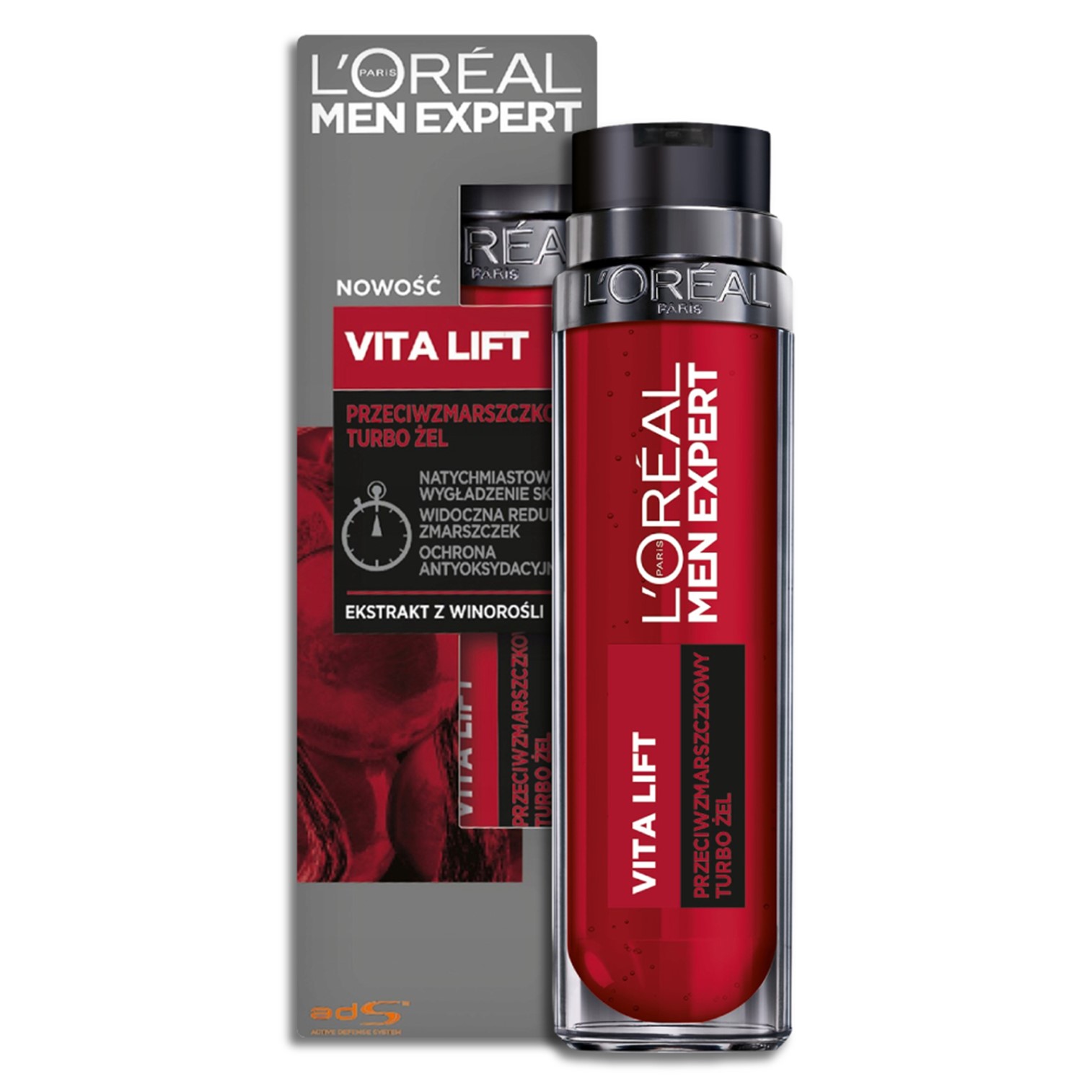 L'oreal Men Expert Vita Lift anti-wrinkle turbo gel 50ml ผลิตภัณฑ์เจลบำรุงผิวหน้าผู้ชายสูตรพิเศษสินค้านำเข้าจากต่างประเทศของแท้พร้อมส่ง