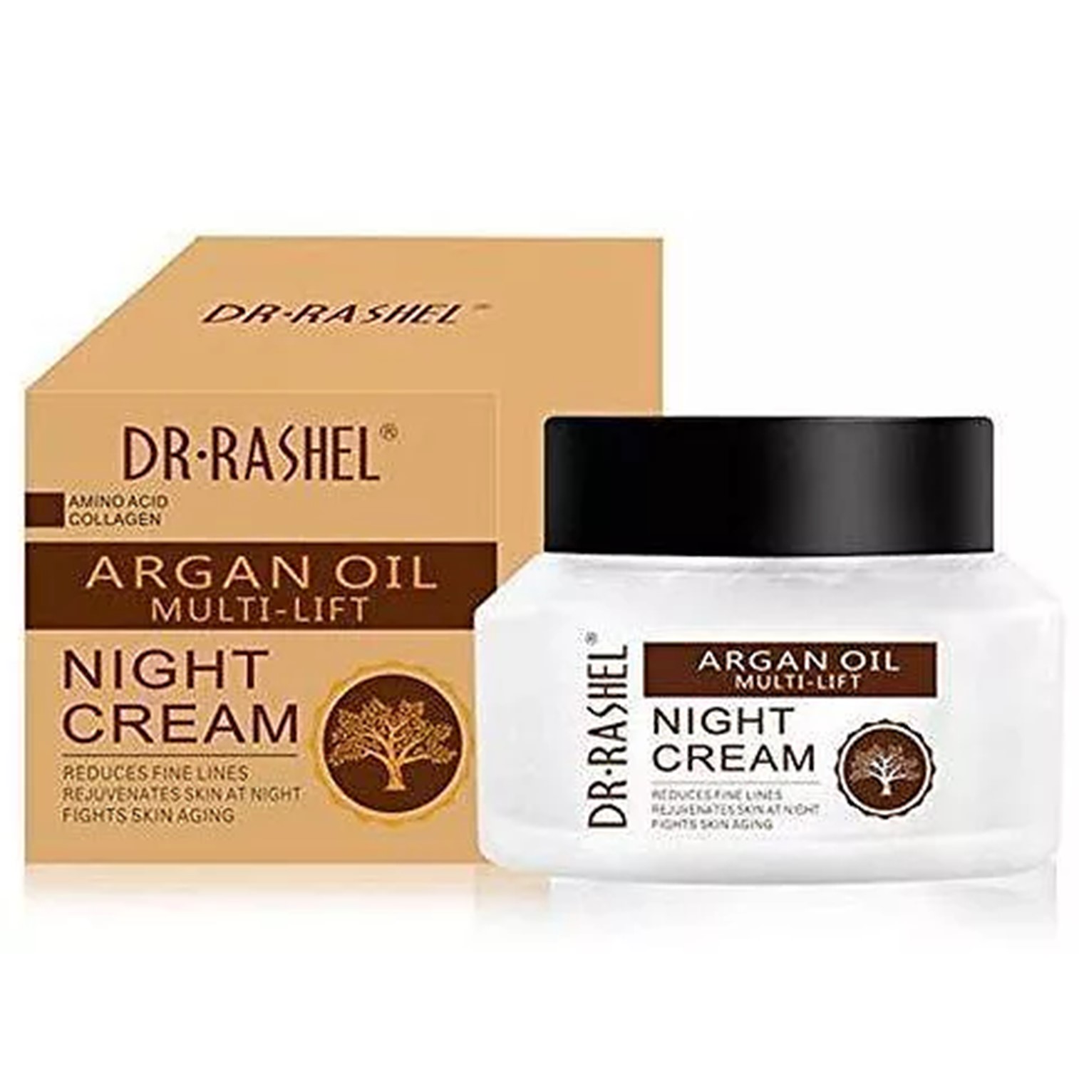 Dr.Rashel Argan Oil Multi Lift Moisturizing Night Cream 50g ครีมบำรุงผิวหน้าตอนกลางคืนสูตรพิเศษเพื่อผิวหน้ากระจ่างใสริ้วรอยแลดูจางลงจากสารสกัดธรรมชาติ