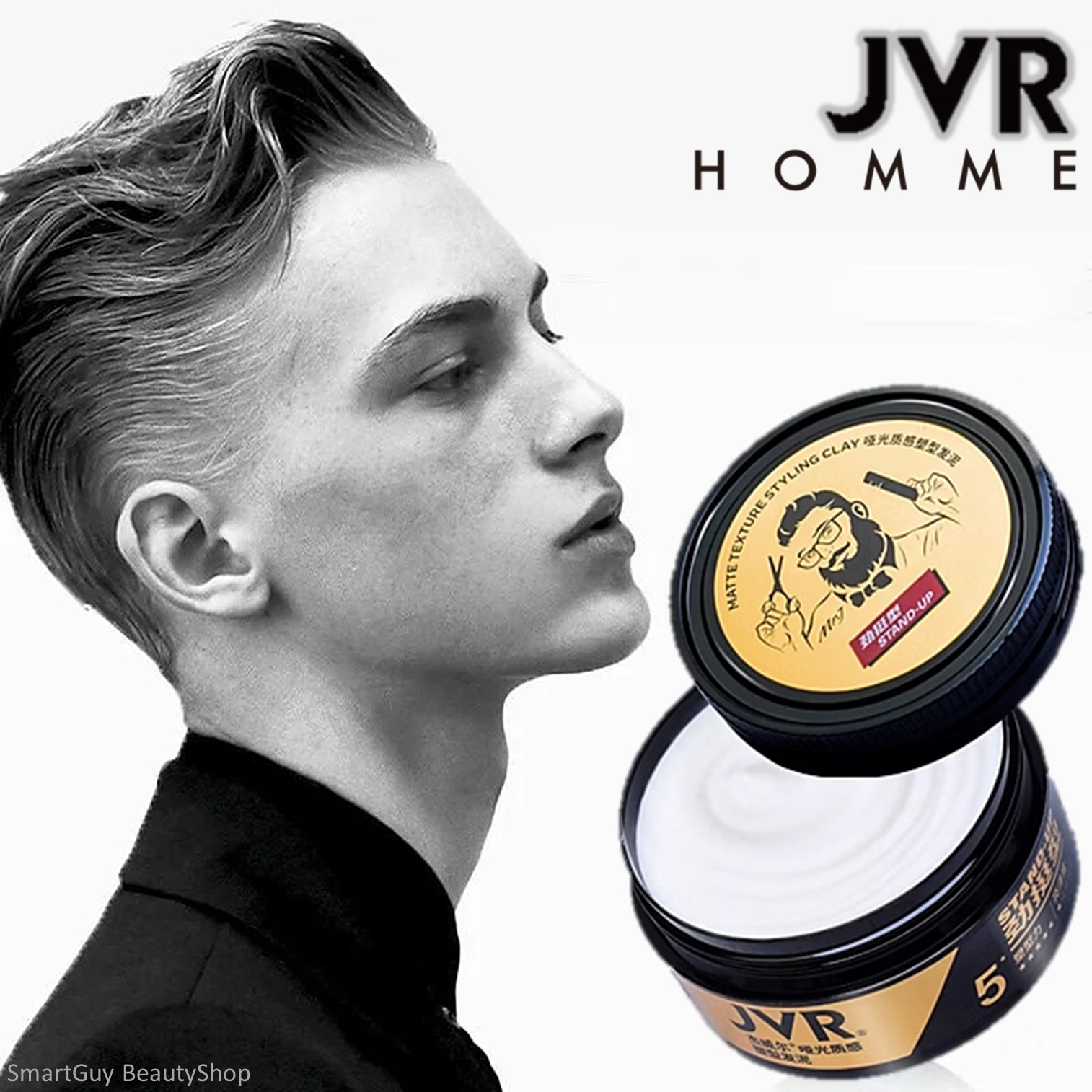 JVR Hair Styling Wax for Men Pliable Mens Hair Clay Wax Matte 80g ผลิตภัณฑ์จัดแต่งทรงผมผู้ชายสูตรพิเศษคุณภาพสูงจากต่างประเทศของแท้พร้อมส่ง