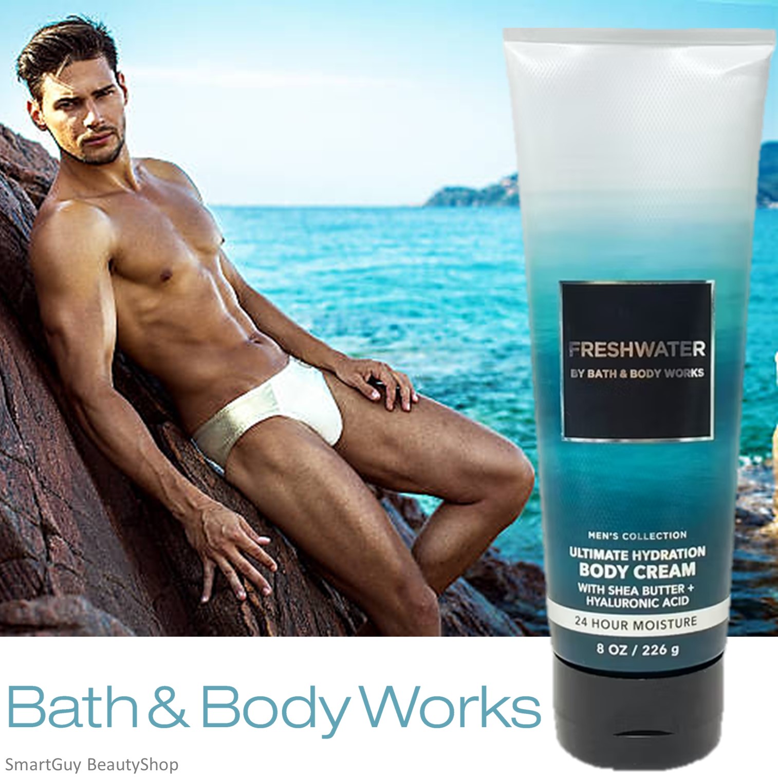 Bath And Body Works FreshWater Ultimate Hydration Body Cream 226ml โลชั่นน้ำหอมผู้ชายกลิ่นหอมเซ็กซี่หรูหราสินค้ารับประกันของแท้พร้อมส่ง